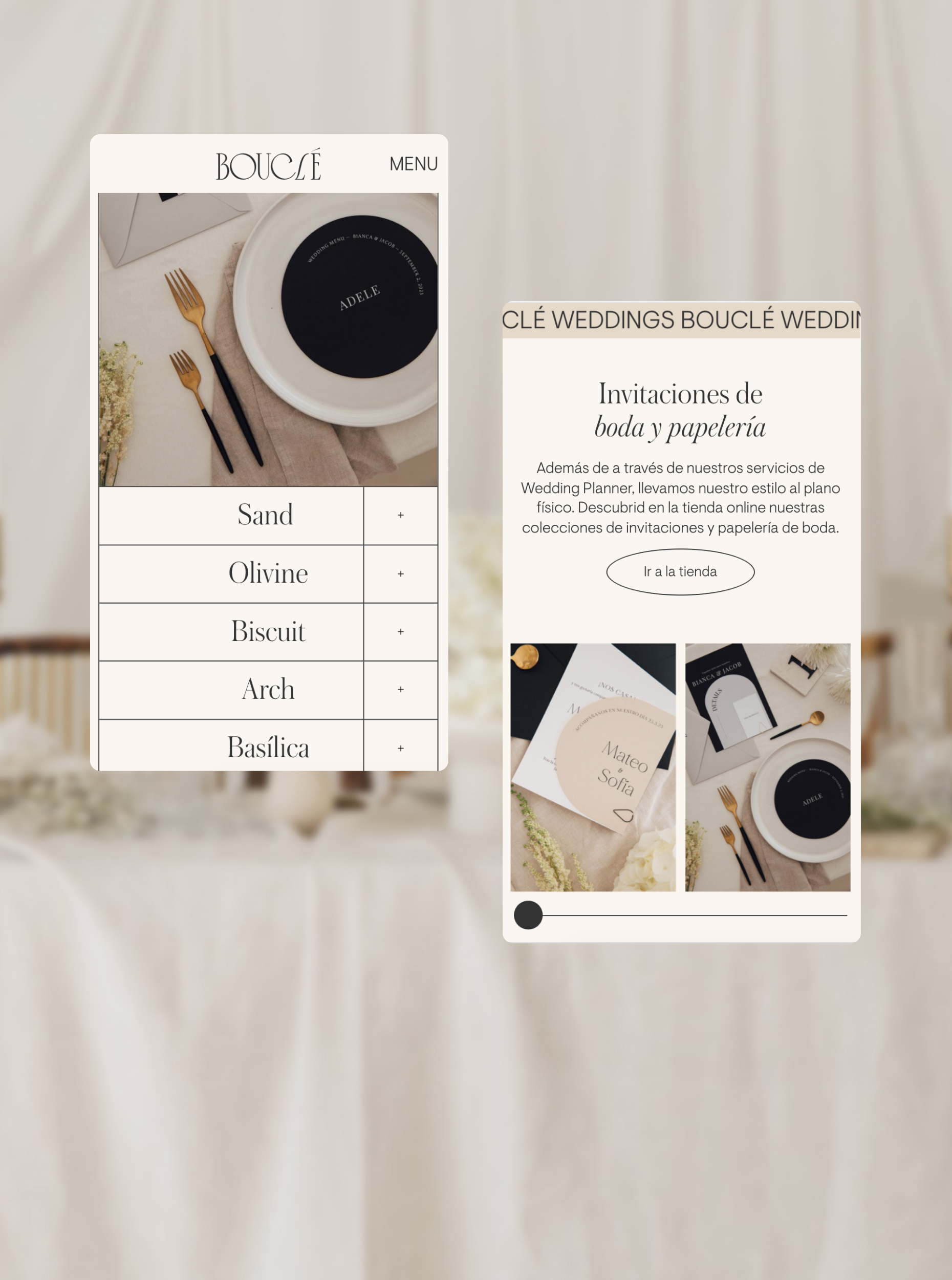 Vista responsive proyecto Bouclé Weddings