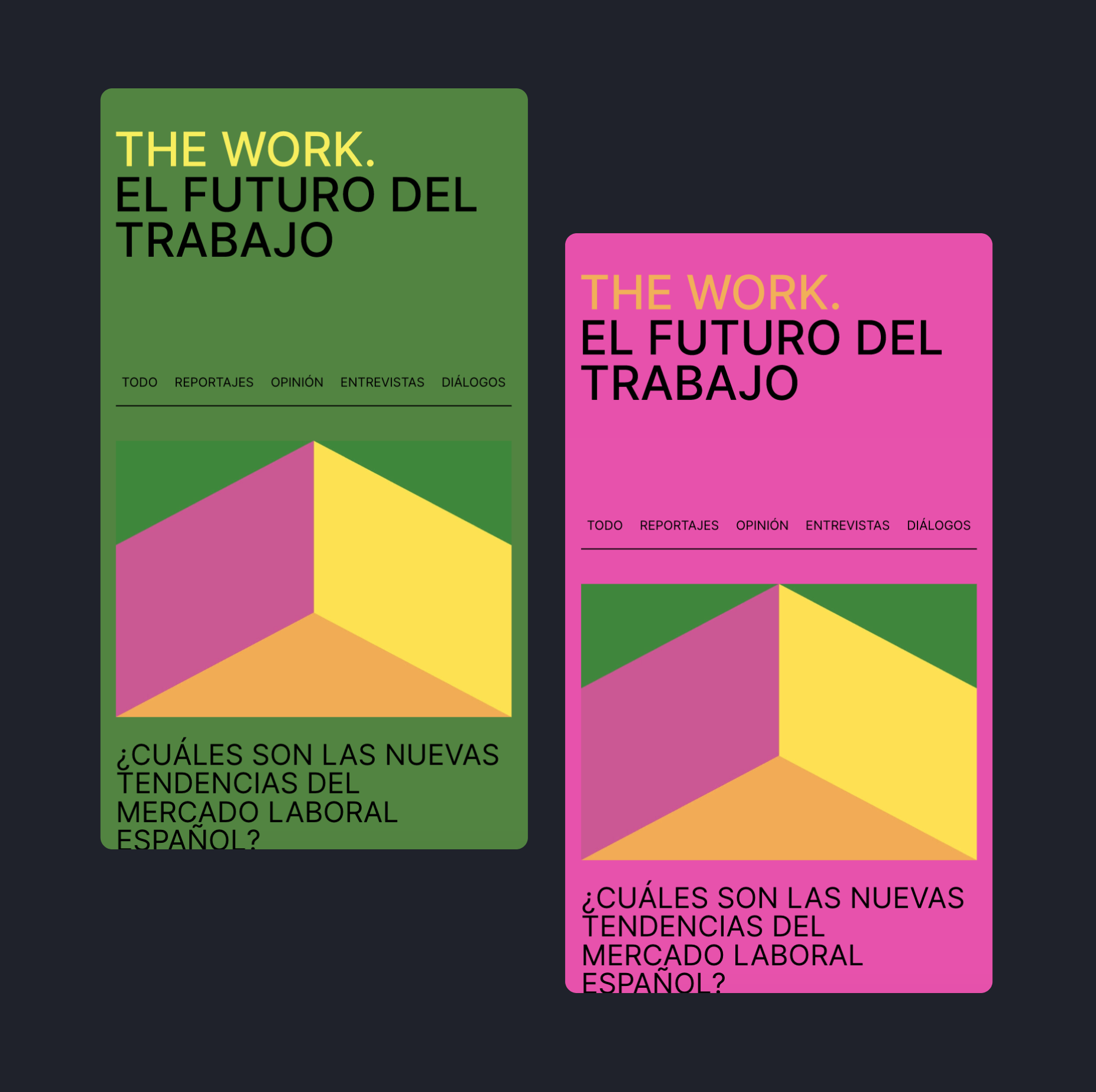 Mockup móvil proyecto The Work